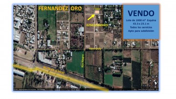 VENDO terreno de 1000m² en Fernandez Oro