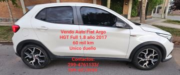 Vendo Auto FIAT ARGO FULL HGT 1.8 – AÑO 2017-63.000 KM