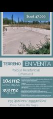 Vendo Terreno Loteo Emanuel 1, con base de 08 x 13 mts para  construcción de casa.